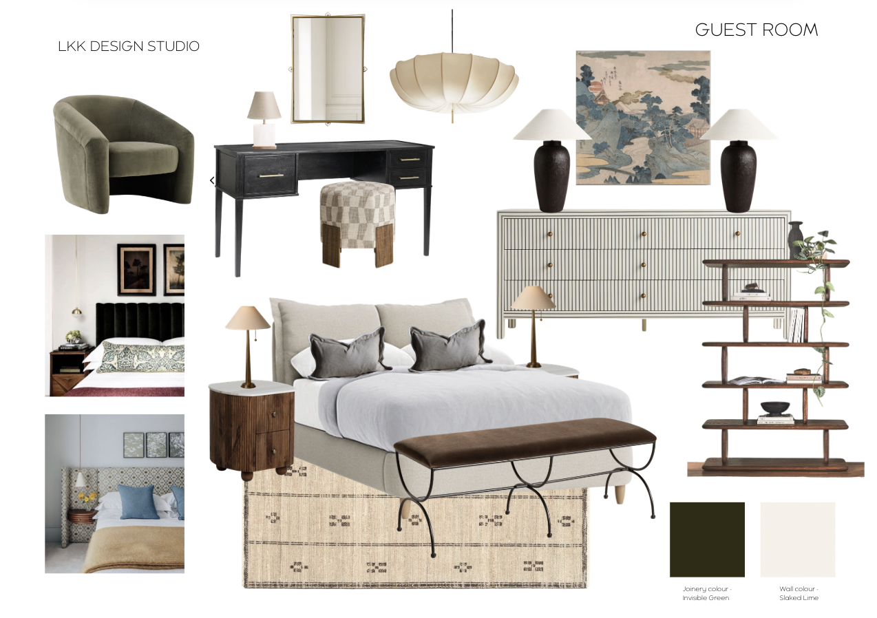 Guest bedroom concept board